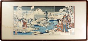 豊国三代 広重二代｢合筆源氏　庭中之雪｣