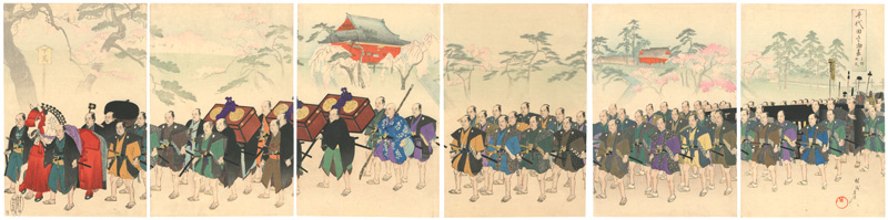 Chikanobu “Chiyoda Outer Palace / Feudal Procession at Ueno-Onari”／