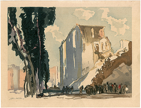 Frank Brangwyn “Earthquakes in Messina, Italy”／