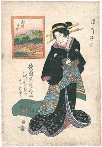 Eisen/A Collection of Celebrated Sights in Various Provinces ( Shokoku Meisho Kurabe )  / Fukagawa Nakamachi [諸国名勝くらべ 　深川仲町]