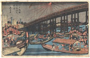 Eisen/View of an Evening Cooling Off at the Ryogoku Bridge, Edo[江戸両国橋納涼之夜景]