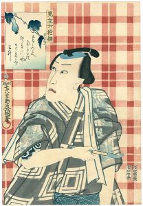 Toyokuni III/Matches for Six Selected Flowers / Gourd (Hisago): Actor Kawarazaki Gonjuro I[見立六花撰 　河原崎権十郎]