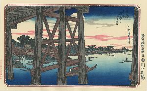 Hiroshige I/The Evening Moon in Ryogoku, from The Series of Famous Views of the Eastern Capital【Reproduction】[東都名所　両国之宵月【復刻版】]
