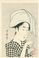 <strong>Utamaro</strong><br>Young Woman Holding a Bowl wit......