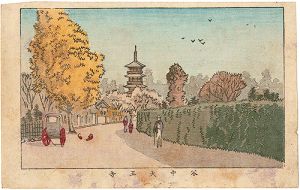 Yasuji,Tankei/True Pictures of Famous Places of Tokyo / Tenno-ji Templen in Yanaka[東京真画名所図解　谷中天王寺]