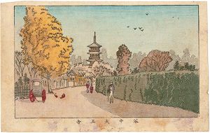 安治（探景）｢東京真画名所図解　谷中天王寺｣