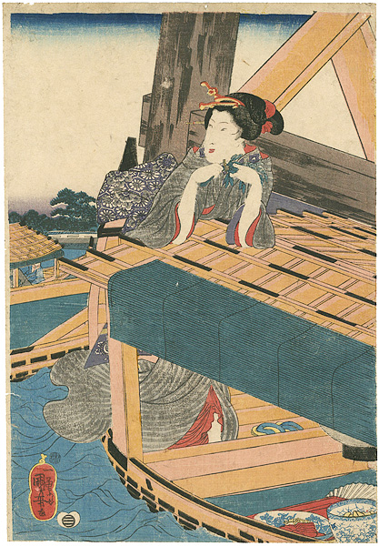 Kuniyoshi “The Four Seasons / Summer - Three beauties under the Bridge”／