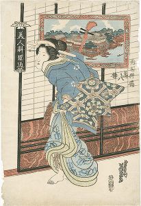 Eisen/Manhachiro at Yanagi-bashi in Ryogoku, from the series of A Guide to Beauties and Restaurants[美人料理通　両国柳橋　万八楼]