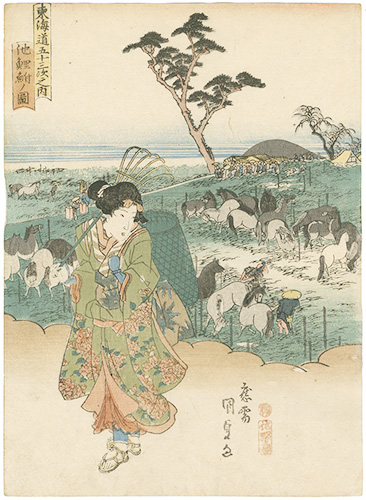 Kunisada I “The Fifty-Three Stations of the Tokaido / Chiryu”／