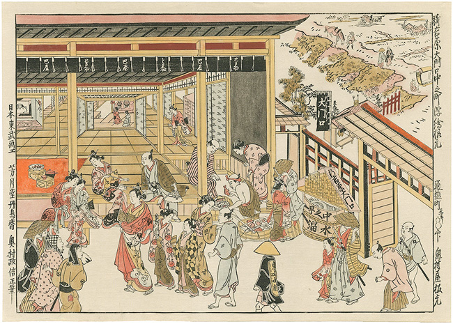 Masanobu “Original Perspective Picture of the Great Gate and Naka-no-cho in the Shin Yoshiwara【Reproduction】”／