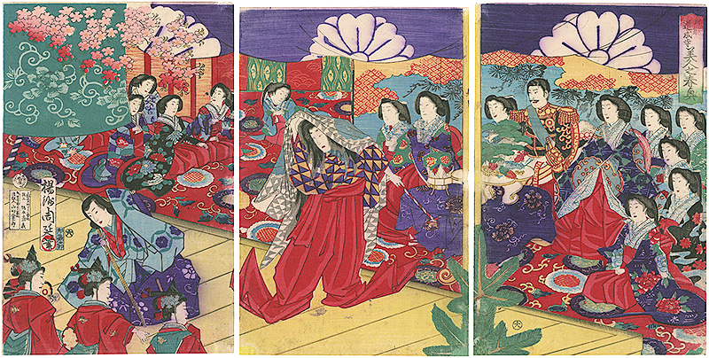 Chikanobu “Beautiful Court Ladies in Spring: A Performance of the Play Dojoji”／