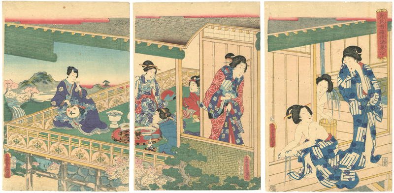 Toyokuni III “Prince Genji At Hakone Spa”／