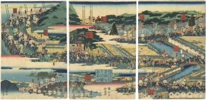 Kuniteru II/Famous Place of Eastern Capital ; Takanawa, View from Nihonbashi[東都名所日本橋従高輪之風景 子供あそひ纏固図小]