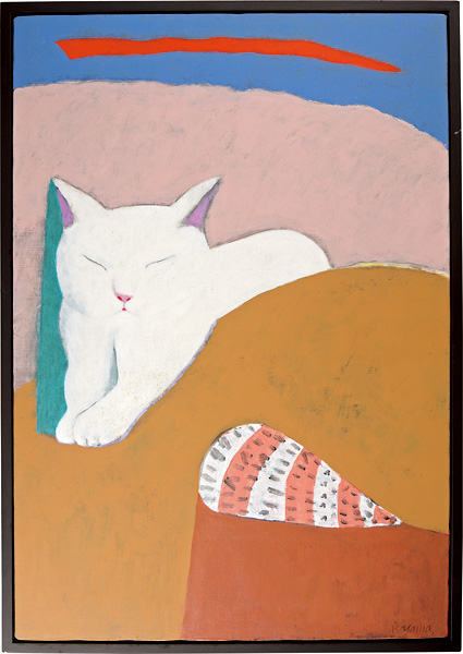 Yamashiro Ryuichi “Painting : A White Cat Watching Far Away”／