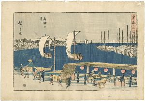 Hiroshige I/Famous Views of the Eastern Capital / The Night View at Takanawa[東都名所　高輪夕景]