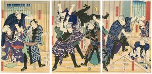 Kunichika/Kabuki Actors Prints[時恵方吉例煤払]