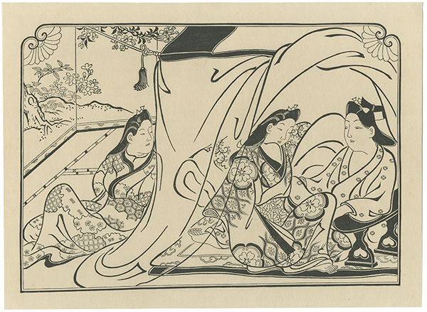 Moronobu “The man and woman in the mosquito net【Reproduction】”／