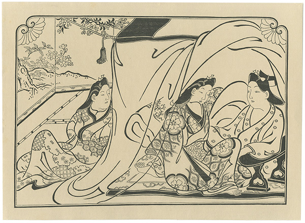 Moronobu “The man and woman in the mosquito net【Reproduction】”／