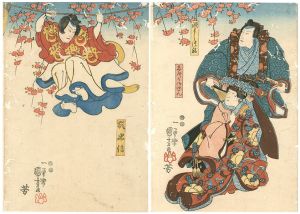 Kuniyoshi/Kabuki print / Yoshitsune and the Thousand Cherry Trees[義経千本桜]