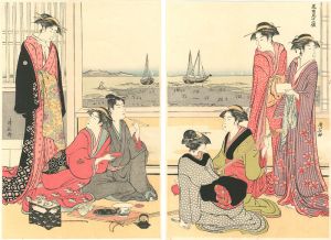 Kiyonaga/Twelve Months in the South / The Fourth Month【Reproduction】[美南見十二候　四月　品川沖の汐干【復刻版】]