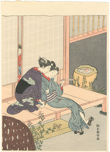 Harunobu “Whispering(Ensaki-monogatari)【Reproduction】 ”／