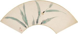 小早川清｢自筆扇面絵　ホタル｣