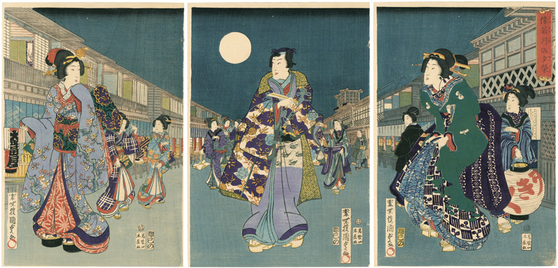 Kunisada II “A Moonlit Evening in the Theater District”／