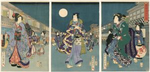Kunisada II/A Moonlit Evening in the Theater District[猿若月の夕栄]