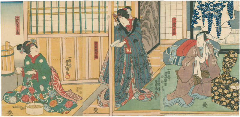 Toyokuni III “Kabuki Play : Sekai no Hana Oguri Gaiden	”／