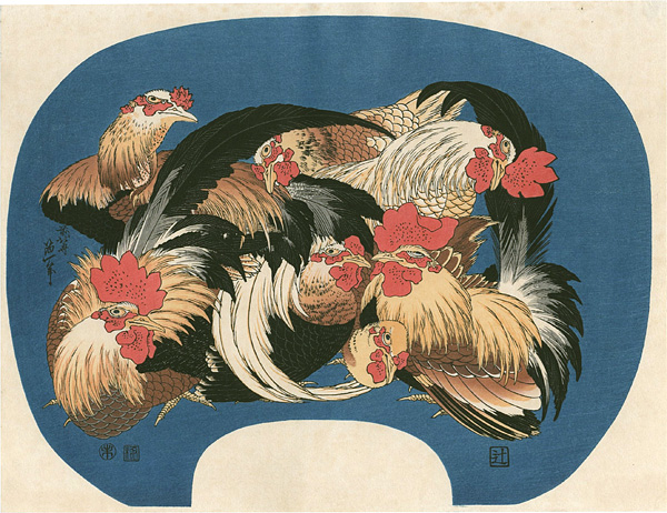 Hokusai “Roosters【Reproduction】”／