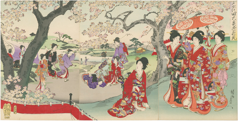 Chikanobu “Chiyoda Inner Palace / Cherry-blossom Viewing ”／