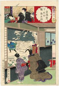 Chikanobu/Setsugekka (Snow, Moon and Flowers) / Shimosa Province : Snow at Iwahashi, Kiuchi Sogoro[雪月花　下総　岩橋雪　木内惣五郎]