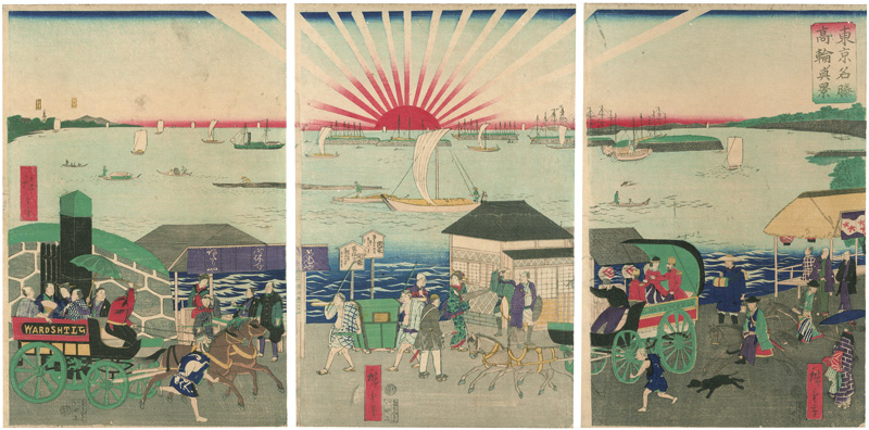 Hiroshige III “Famous Places in Tokyo / True View of Takanawa”／