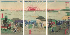 Hiroshige III/Famous Places in Tokyo / True View of Takanawa[東京名勝高輪ノ真景]