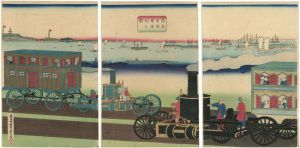 Yoshitora/Illustration of Steam Locomotive[蒸気車陸道通行之図]