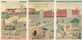 <strong>Hiroshige III</strong><br>A Steam Locomotive at Kanagawa......