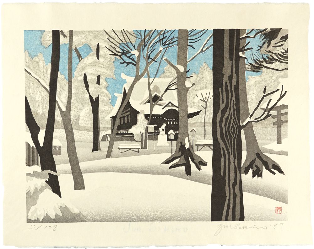 Sekino Junichiro “Eight Views of Chofu / Fuda-Tenjin shrine”／