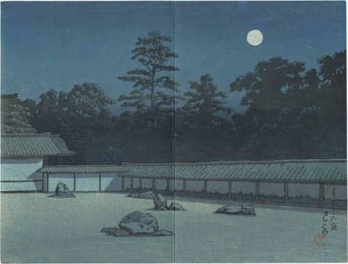 Kawase Hasui “Stone Garden of Ryoan-Temple”／
