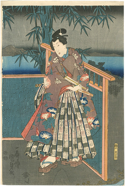 Kunisada II “8 Views of Omi / Autumn Moon at Ishiyama ”／