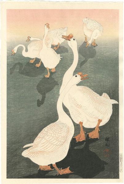 Ohara Koson(Shoson) “6 Geese”／