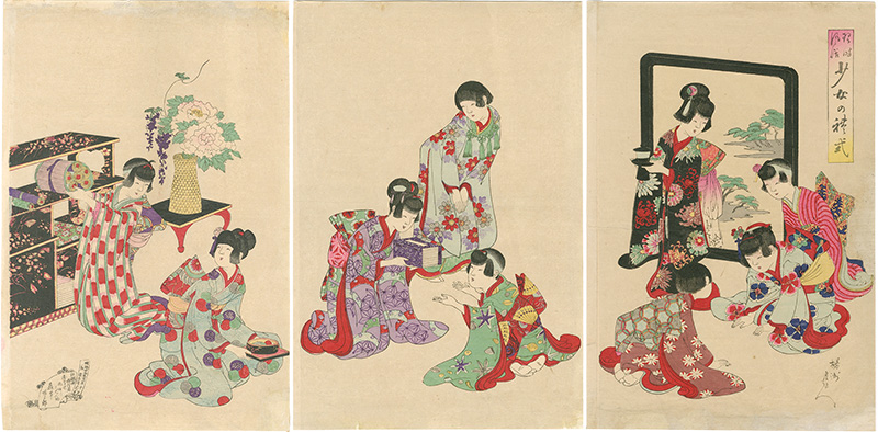 Chikanobu “Daily Life in Meiji / Manners and the Ceremonies for Girls”／