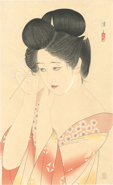 Kobayakawa Kiyoshi “Dressing her hair”／