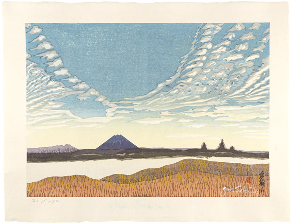 Sekino Junichiro “8 Views of Chofu / Mt. Fuji from Tamagawa”／