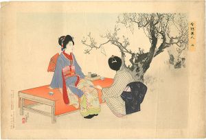 Toshikata/Modern Beauties No.2 Plum Blossoms Viewing[今様美人 二　観梅]