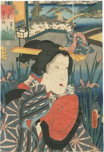 Toyokuni III, Sadakage/Fifty-Four Chapters of Edo Murasaki / No.3 Utsusemi[江戸紫五十四帖　第三 うつせみ]