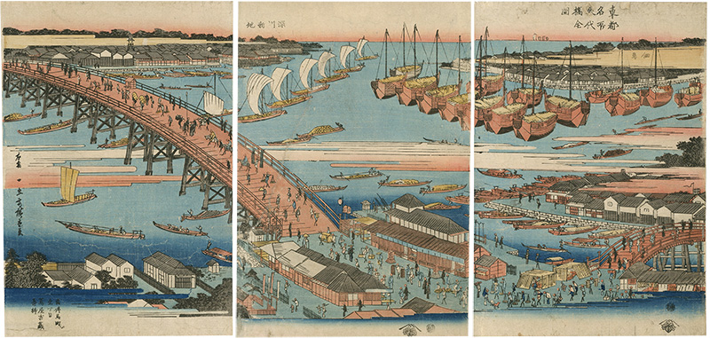 Hiroshige I “Toto Meisho Eitai -Bridge”／
