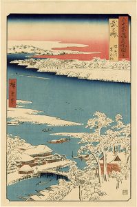 Hiroshige I/Famous Views of the Sixty-Odd Provinces / Musashi Province: Morning after Snow at the Sumida River【Reproduction】	[六十余州名所図会　武蔵 隅田川雪の朝【復刻版】]