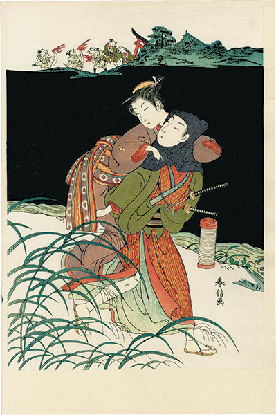 Harunobu “Osen Eloping With Lover 【Reproduction】	”／