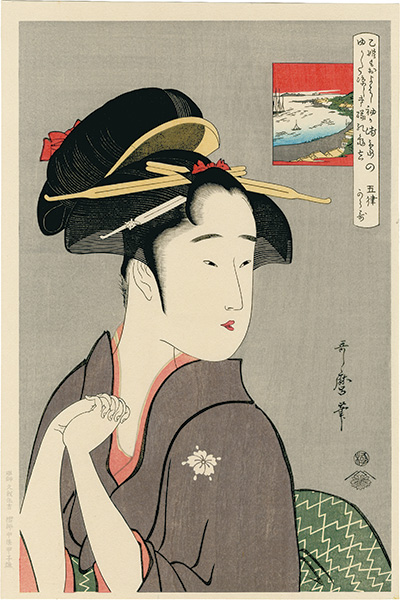 Utamaro “Courtesan Kamekichi【Reproduction】”／