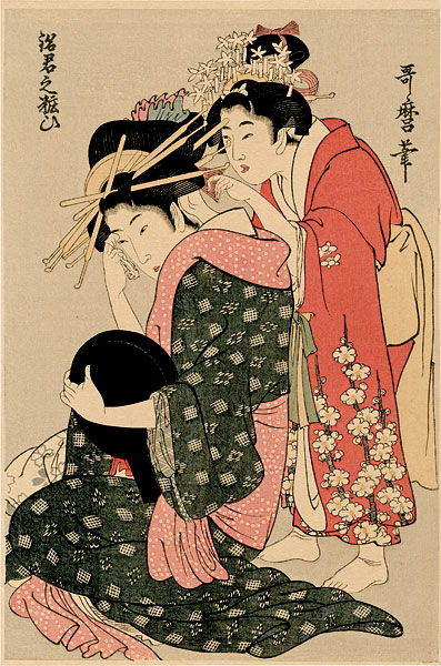 Utamaro “A  prostitute put on make-up”／